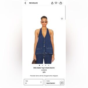 Lioness Hills Halter Top in Dark Denim